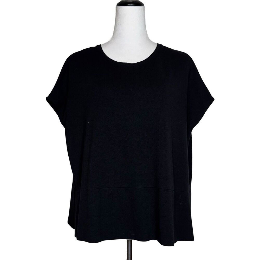COS Womens Oversized Boxy Top Size XS Black Batwing Minimalist Quiet Luxury